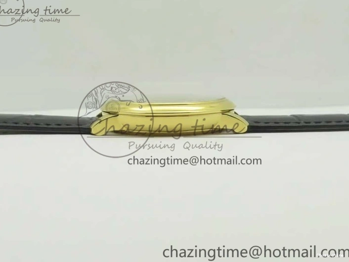 0111 De Ville YG MKF 1:1 Best Edition Silver Dial Diamonds Markers on Black Leather Strap MIYOTA 9015 V Flexible 8046